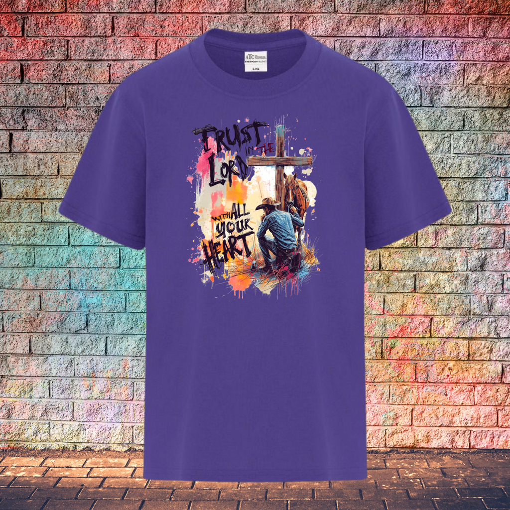 Trust In The Lord With All Your Heart / String Letters - Youth T-Shirt