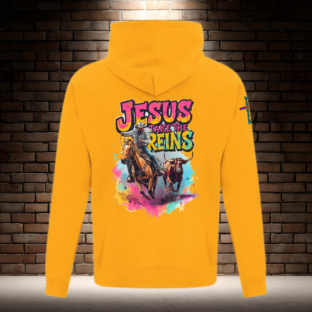 Jesus Take the Reins - Cowboy and Bull
