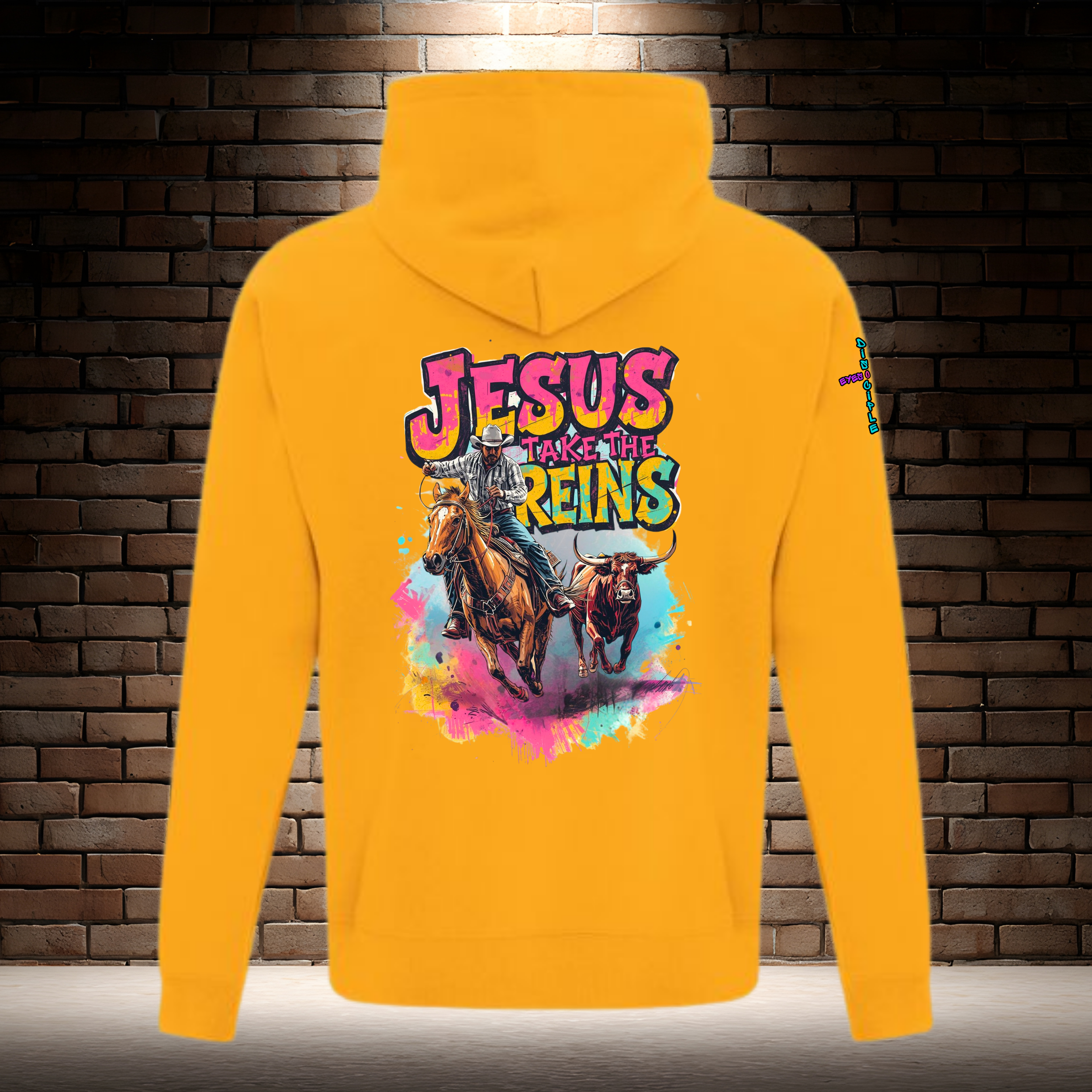 Jesus Take the Reins - Cowboy and Bull