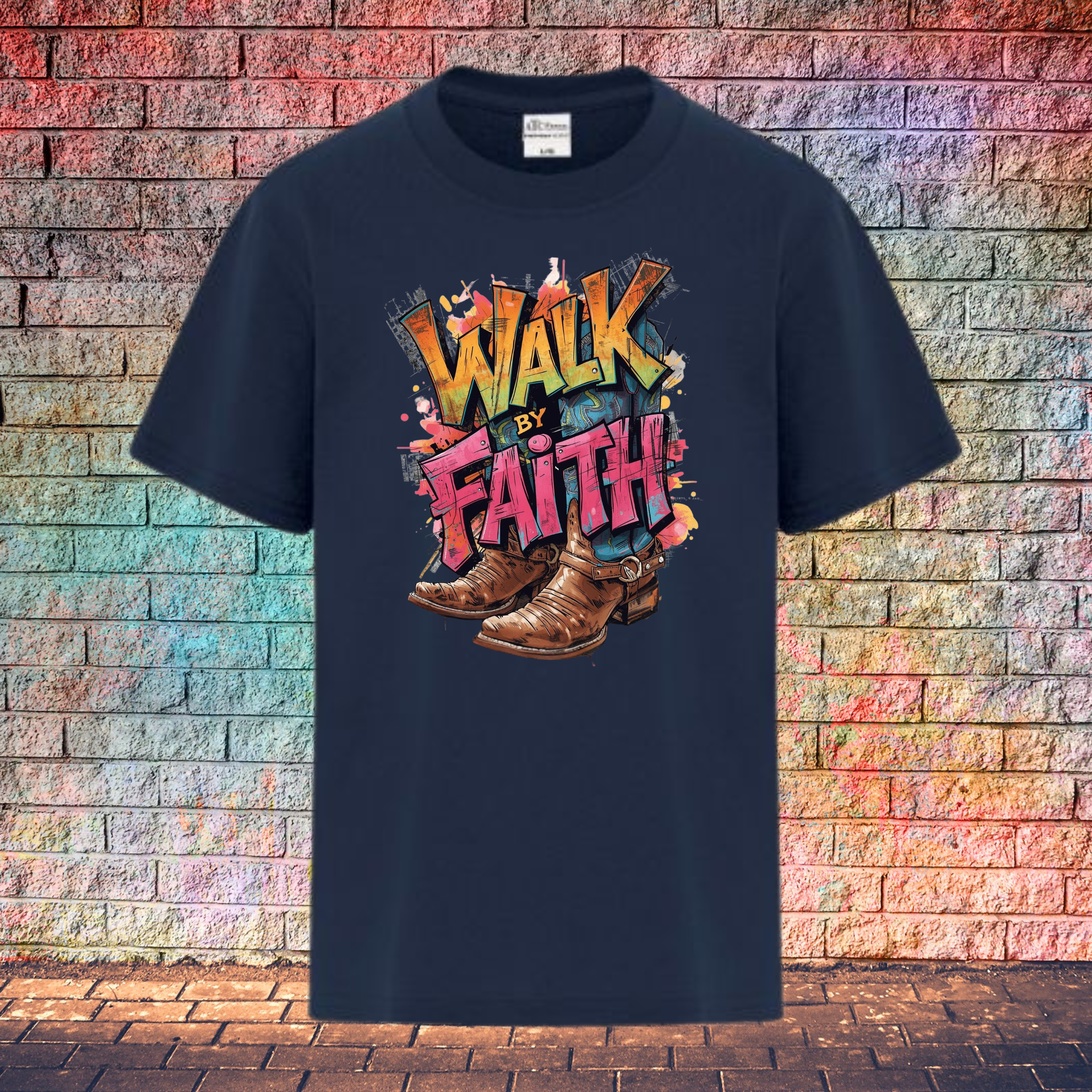 Walk By Faith / 2 Boots - Youth T-Shirt