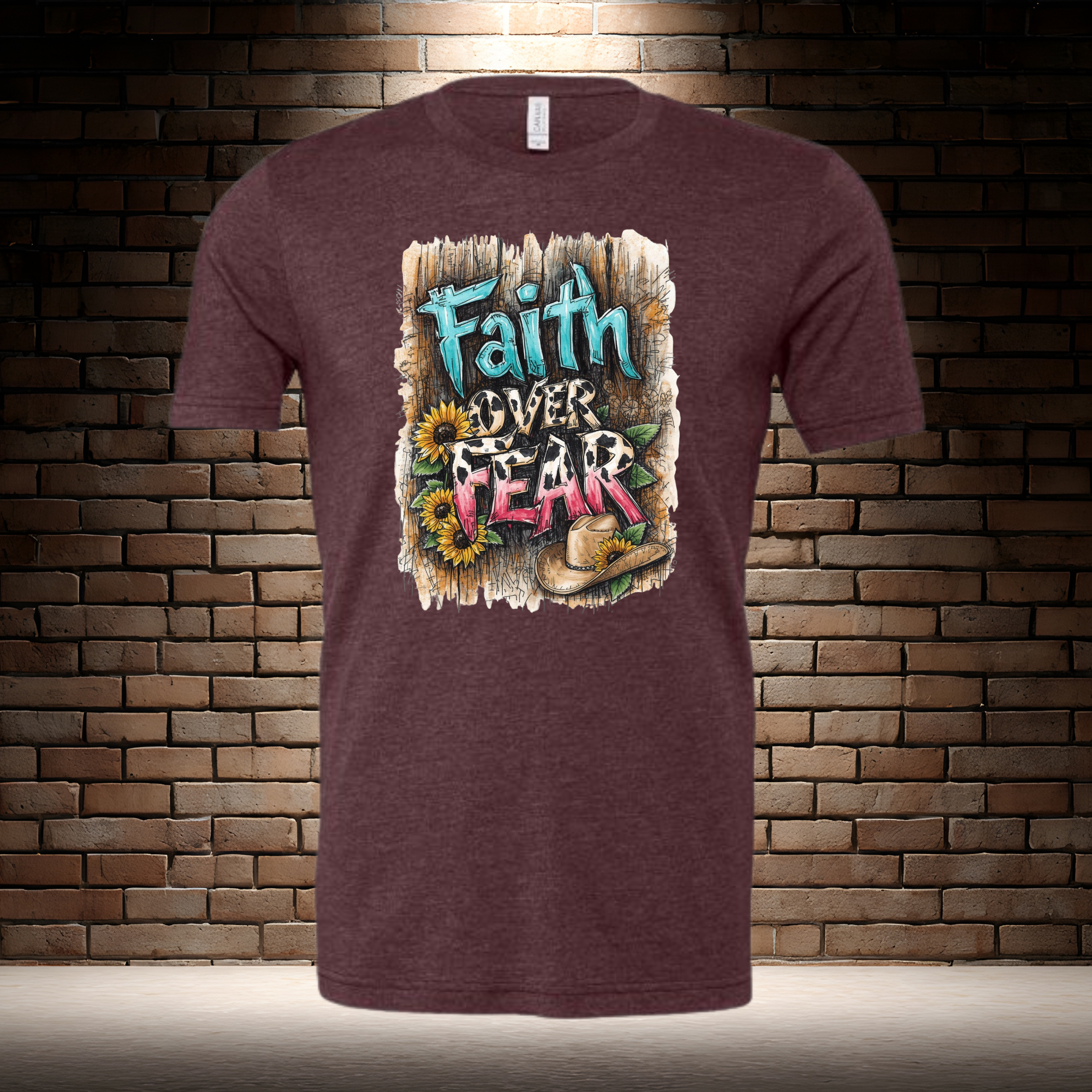 Faith Over Fear - Barn Wood Background