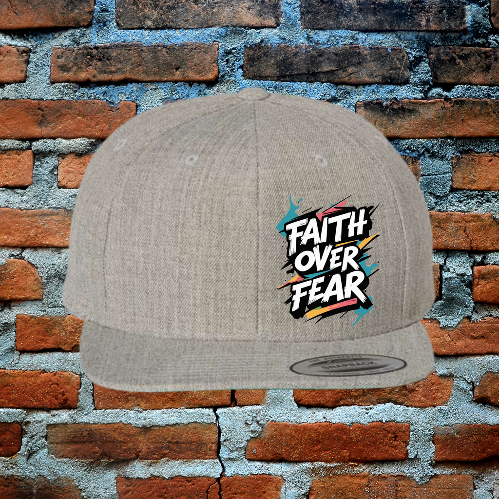Faith Over Fear - Snapback Flat Brim Hat