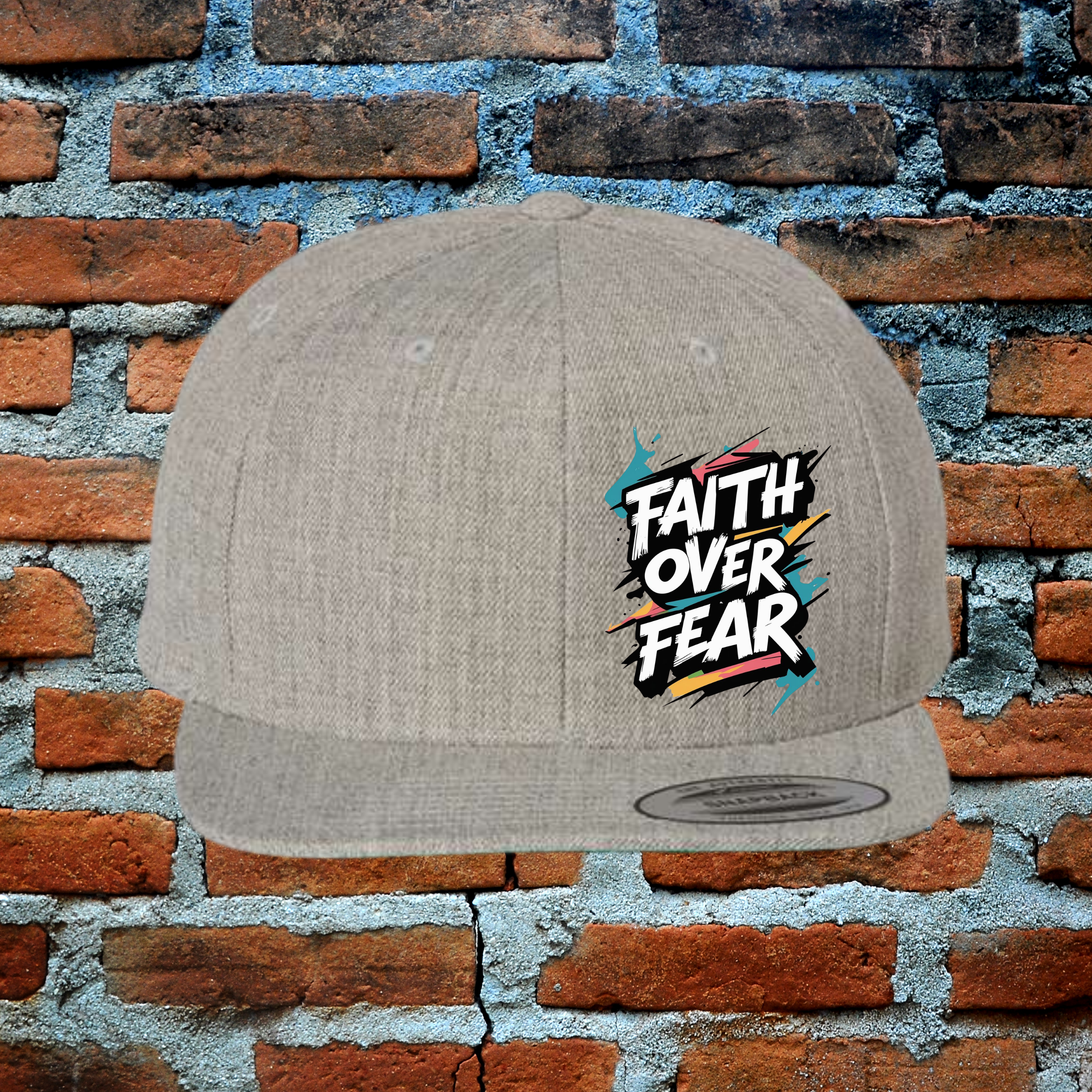 Faith Over Fear - Snapback Flat Brim Hat
