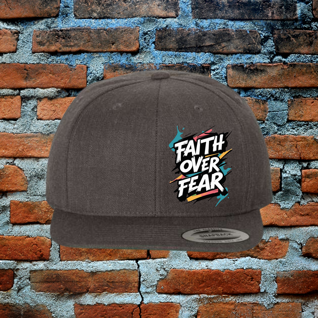 Faith Over Fear - Snapback Flat Brim Hat