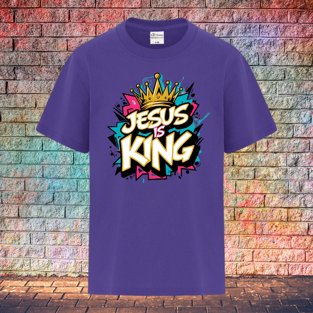 Jesus Is King / Colour Burst - Youth T-Shirt
