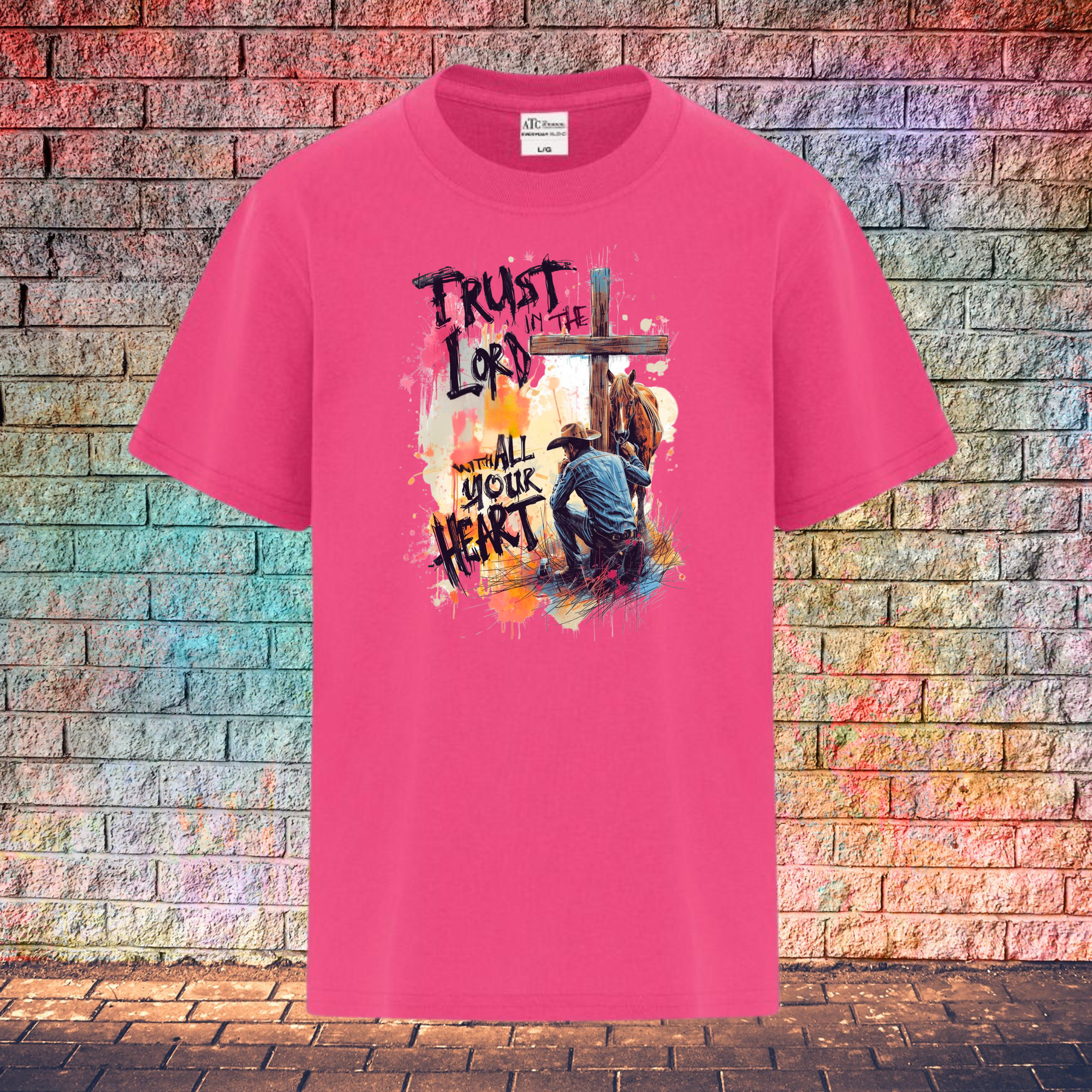 Trust In The Lord With All Your Heart / String Letters - Youth T-Shirt