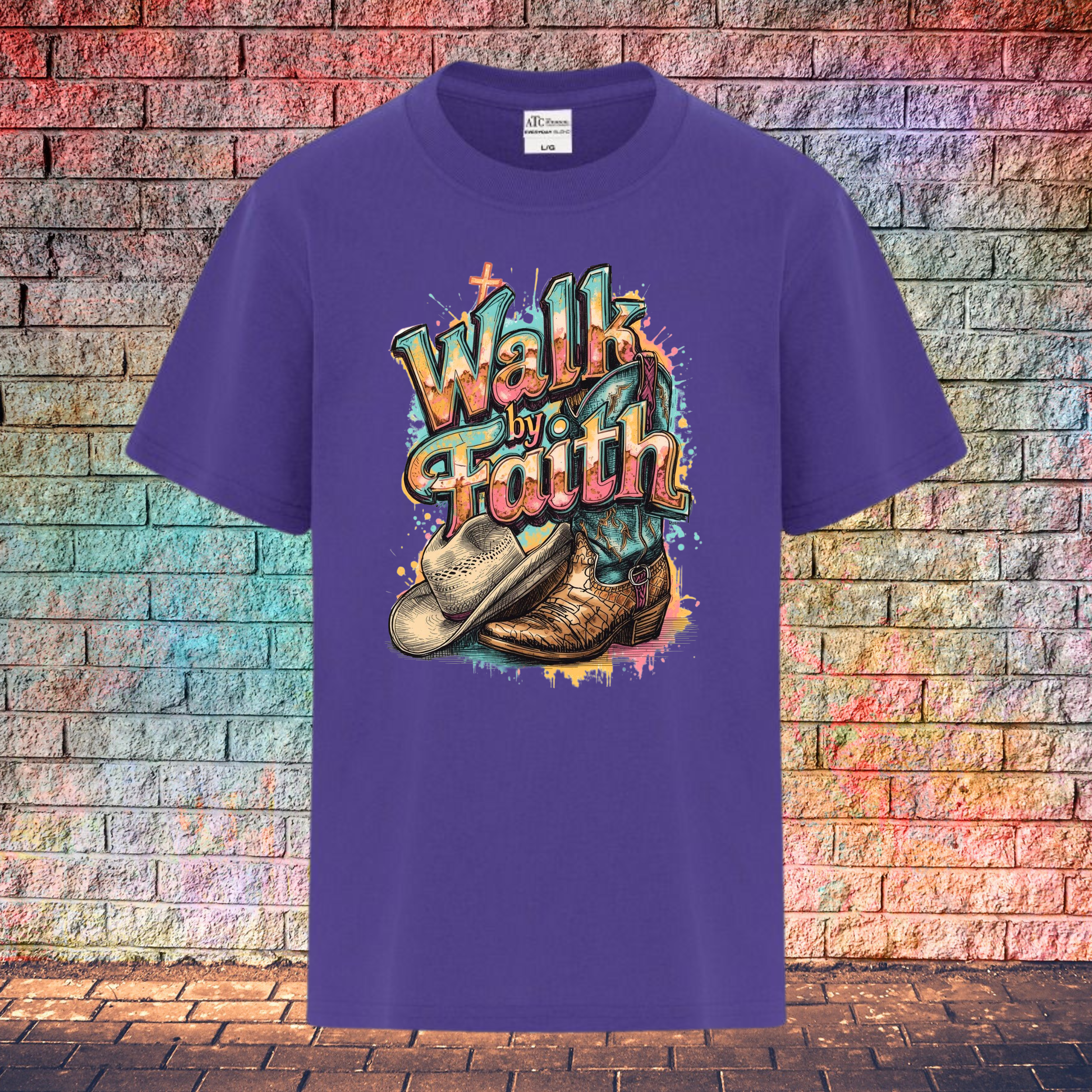 Walk By Faith / Boot and Hat - Youth T-Shirt