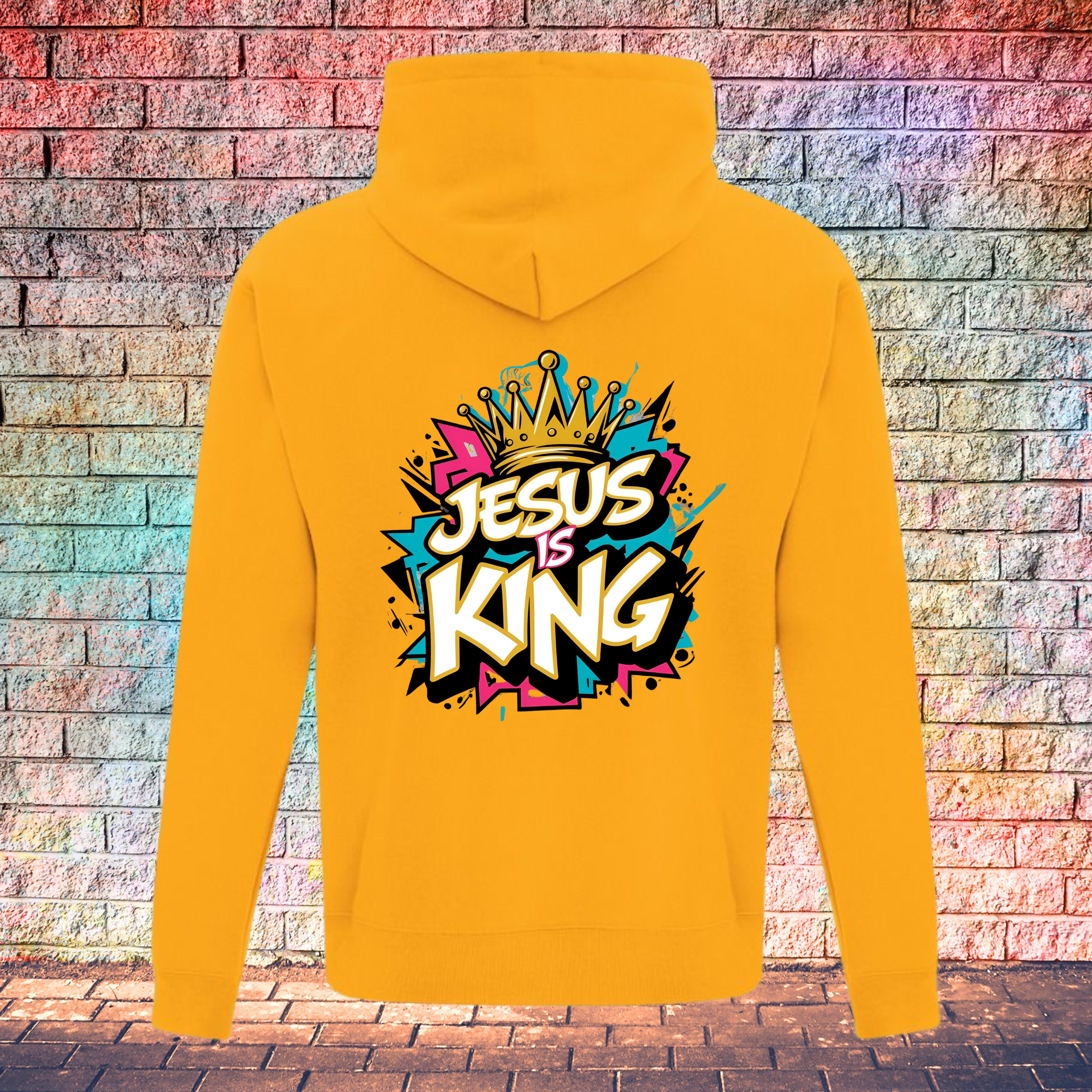 Jesus Is King Colour Burst - Youth Hoodie