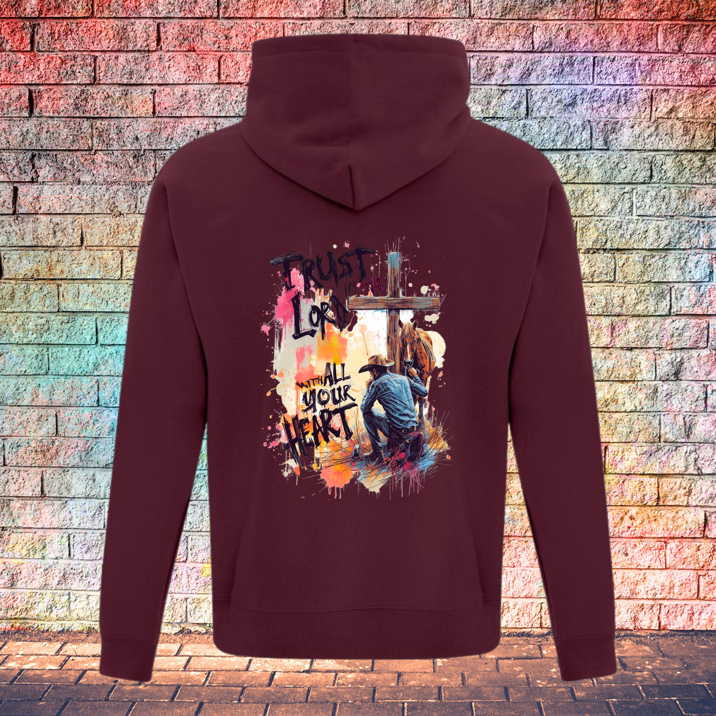 Trust In The Lord With All Your Heart / String Letters - Youth Hoodie