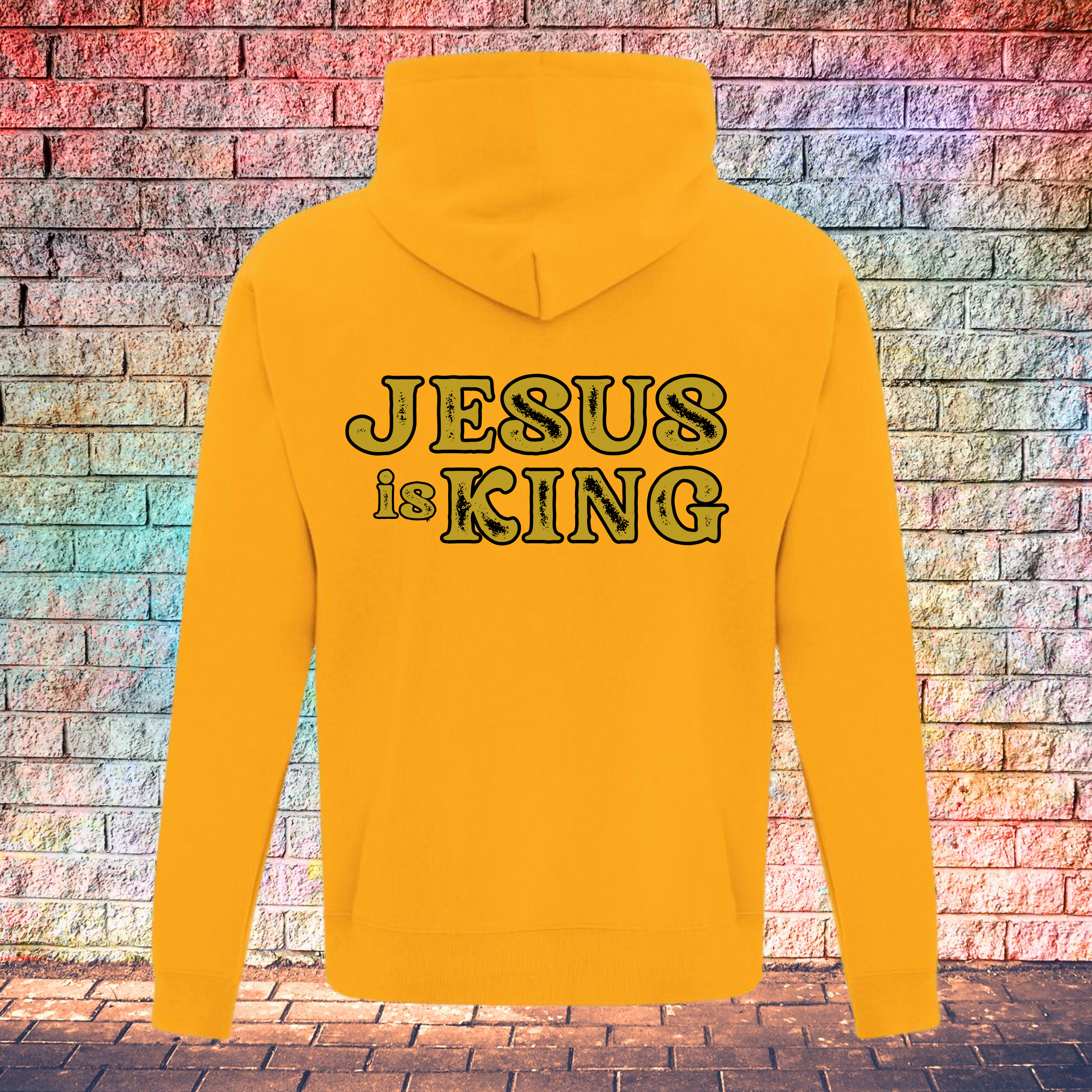 Jesus Is King Rustic Gold Letters - Youth Hoodie