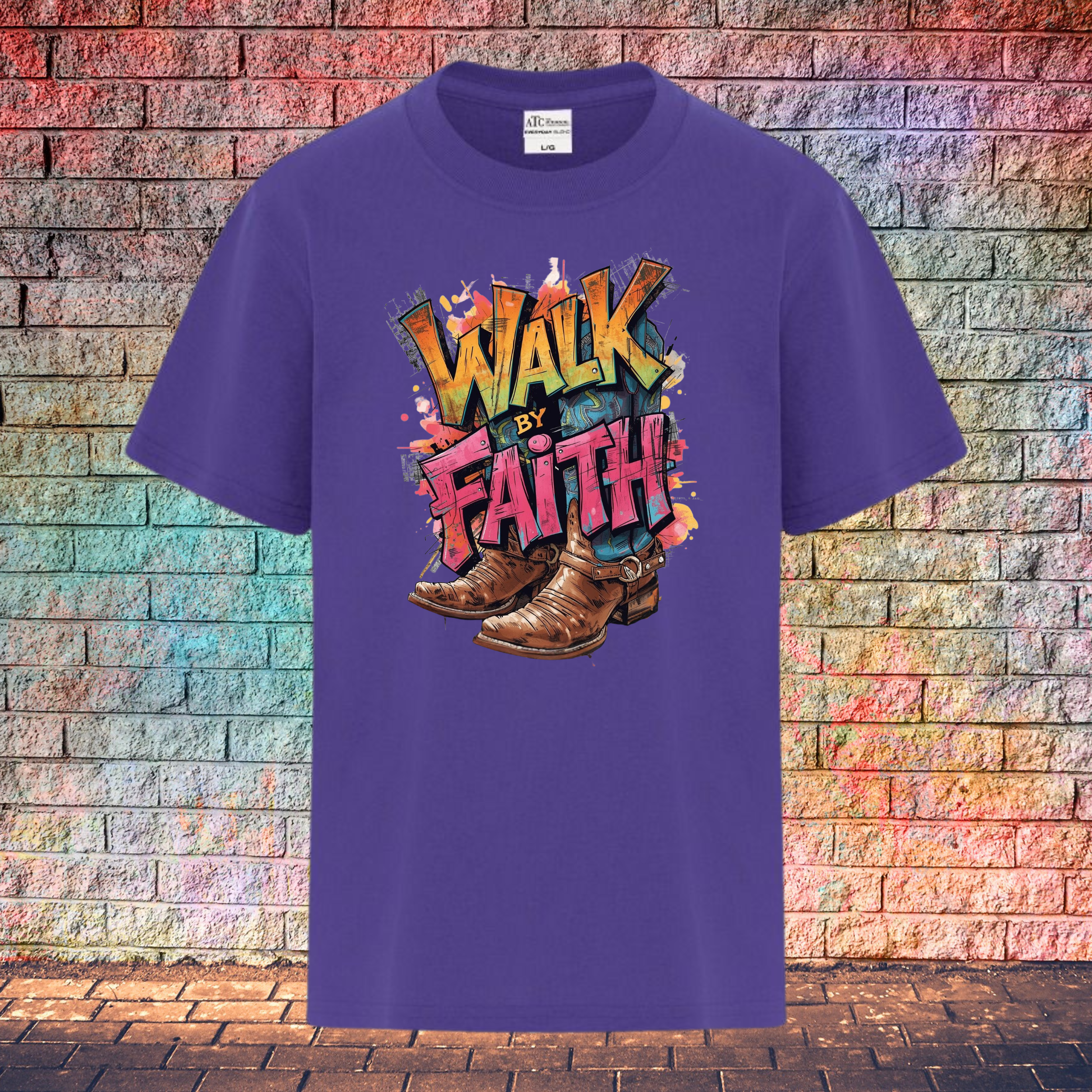 Walk By Faith / 2 Boots - Youth T-Shirt