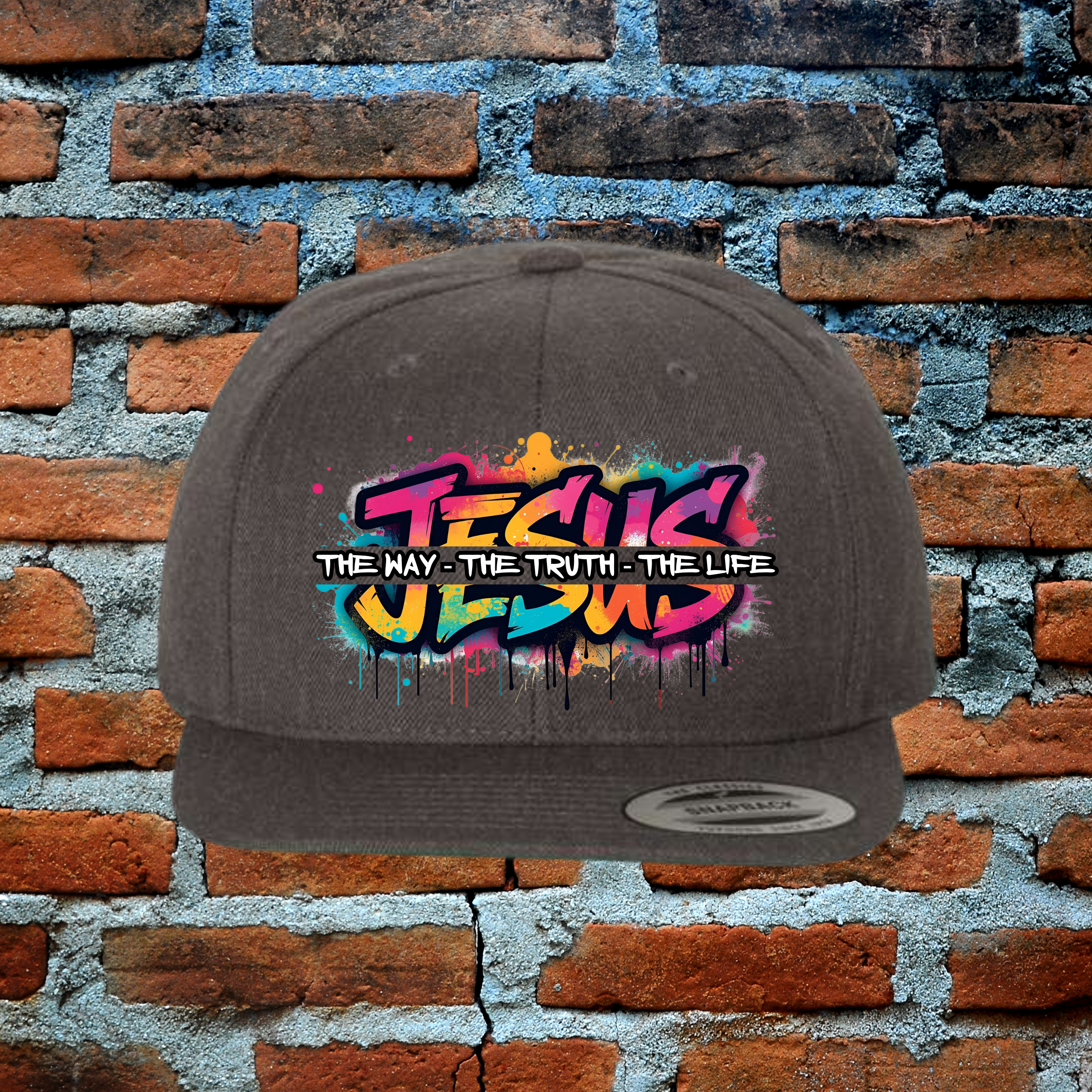 Jesus The Way The Truth The Life - Snapback Flat Brim Hat