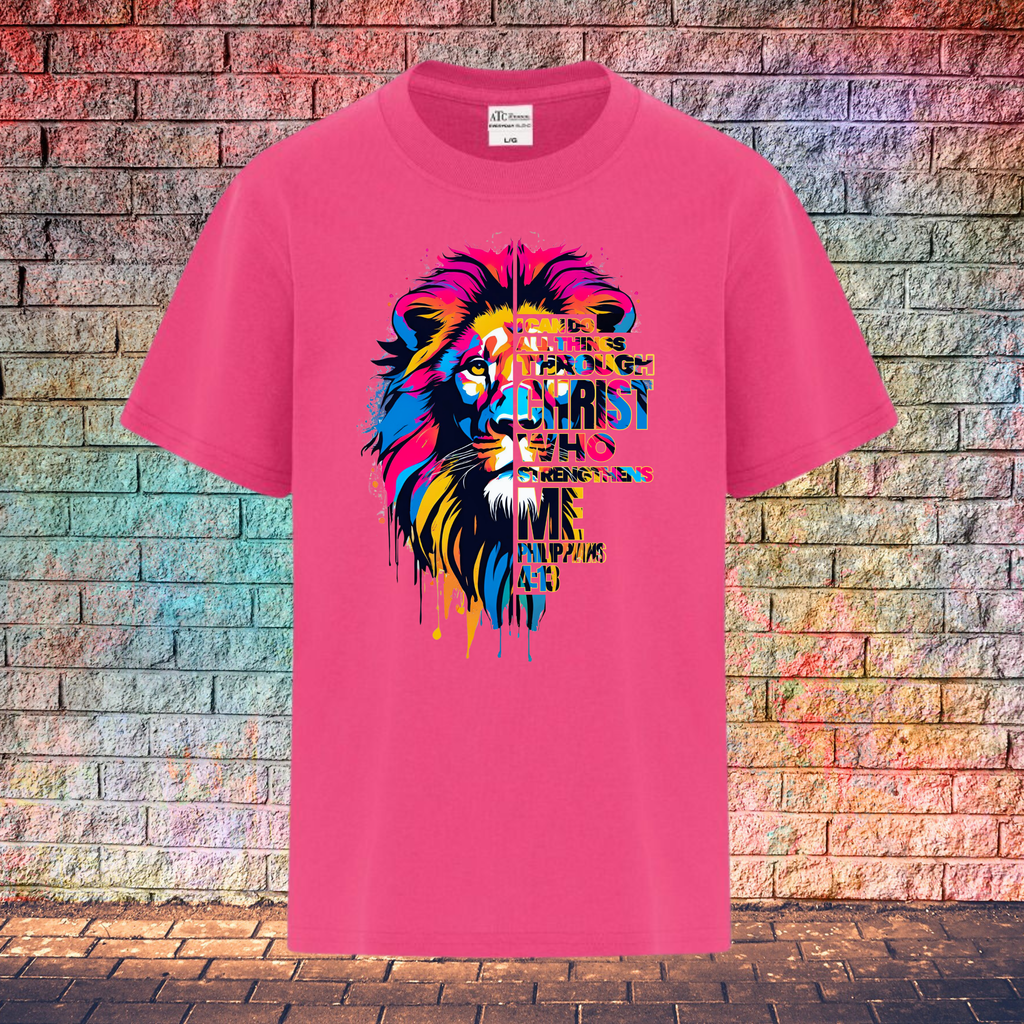 Philippians 4:13 Lion - Youth T-Shirt