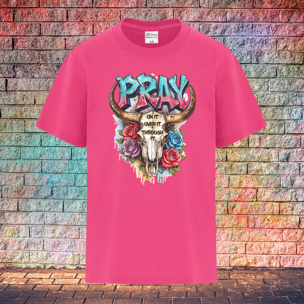 Pray On It Over It Through It - Youth T-Shirt