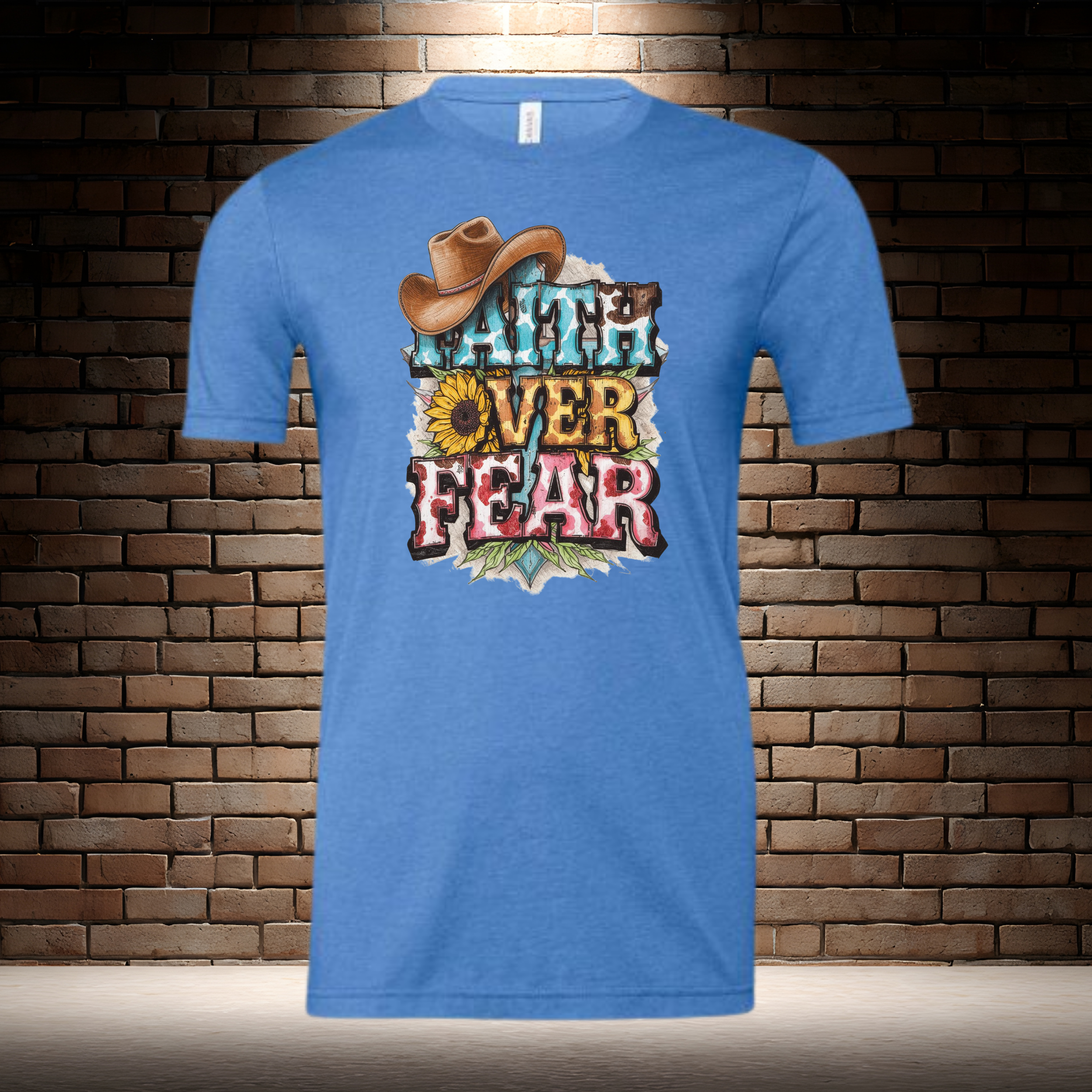 Faith Over Fear - Cowboy Hat Top Left