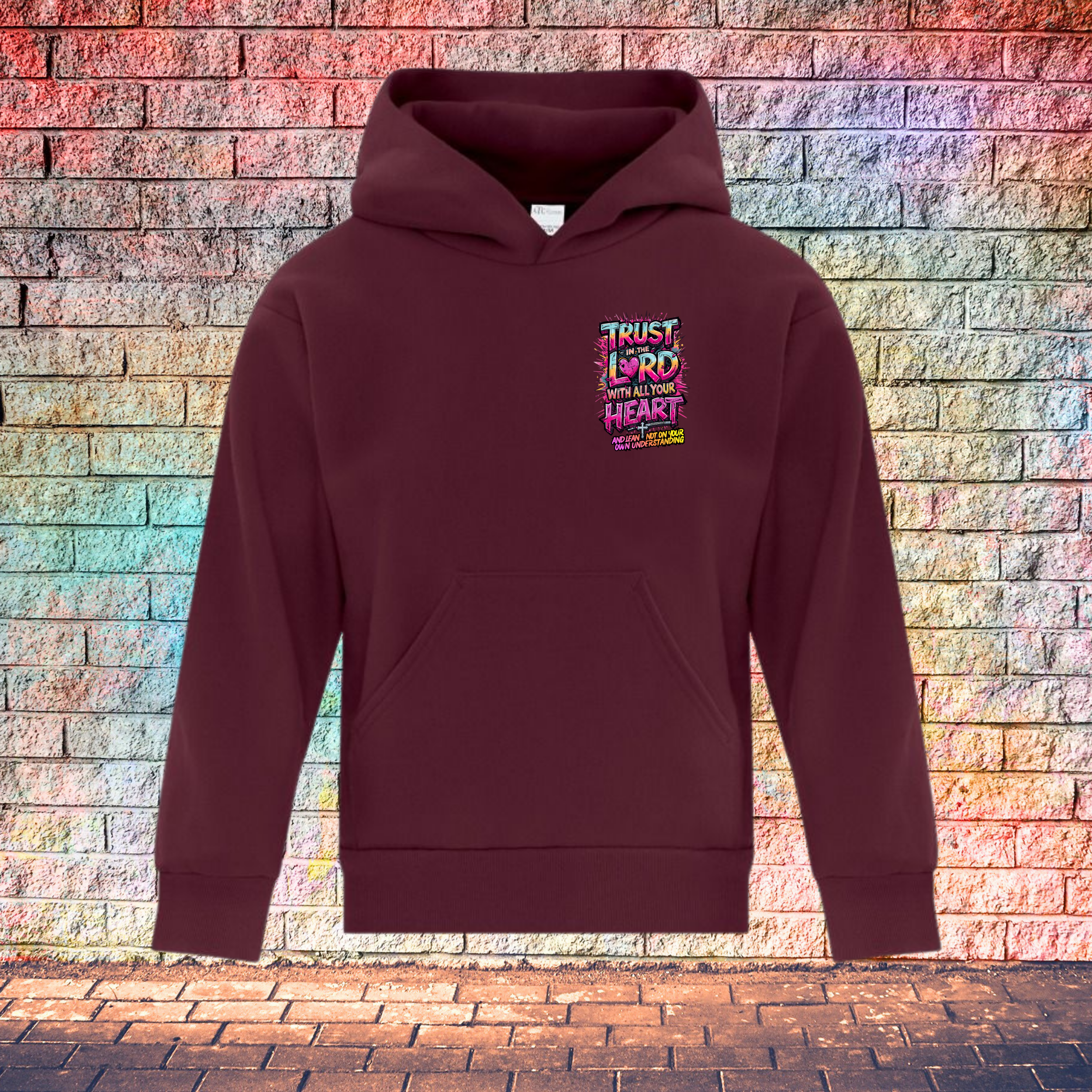 Trust In The Lord With All Your Heart And Lean Not On Your Own Understanding - Youth Hoodie