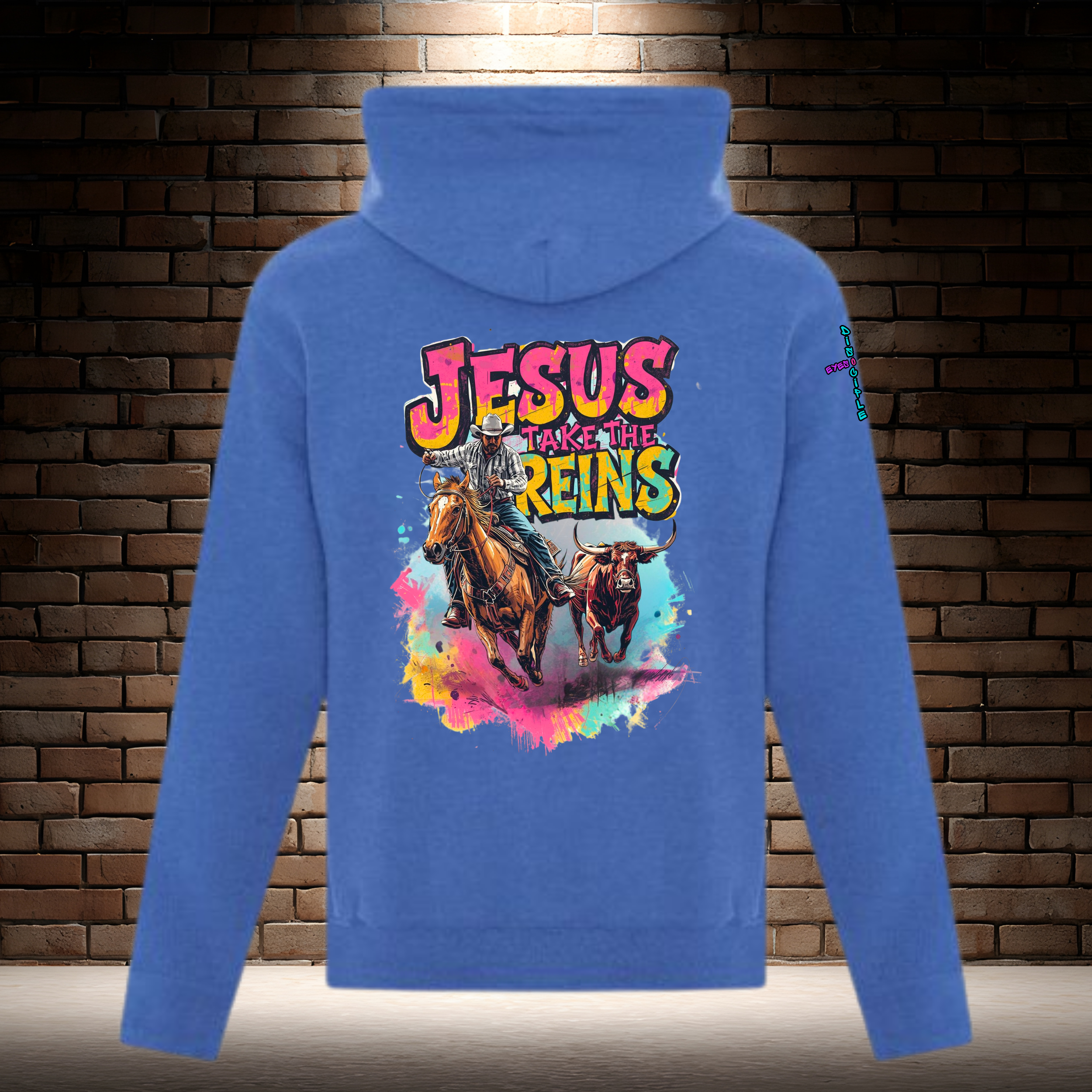 Jesus Take the Reins - Cowboy and Bull