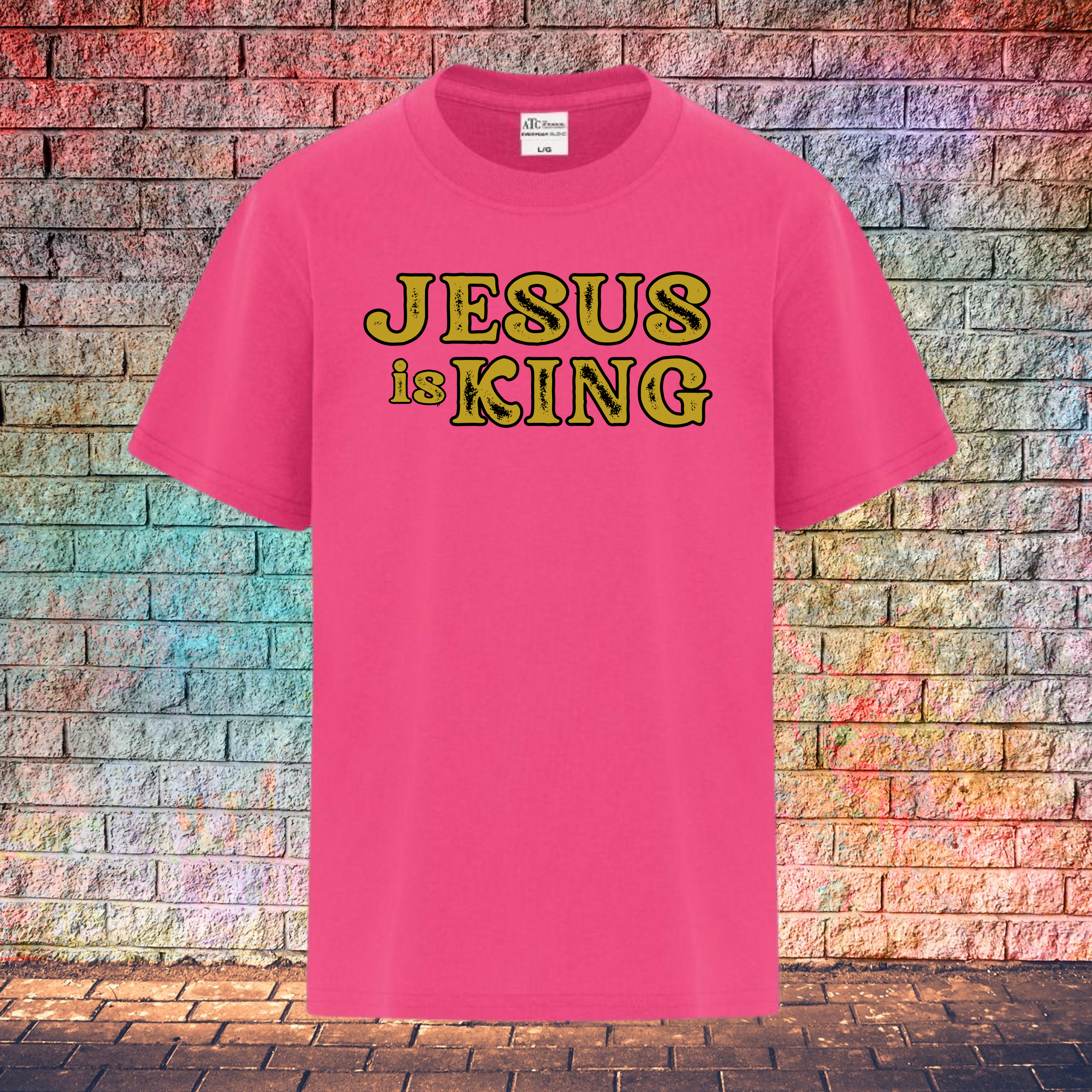 Jesus Is King / Rustic Gold Letters - Youth T-Shirt