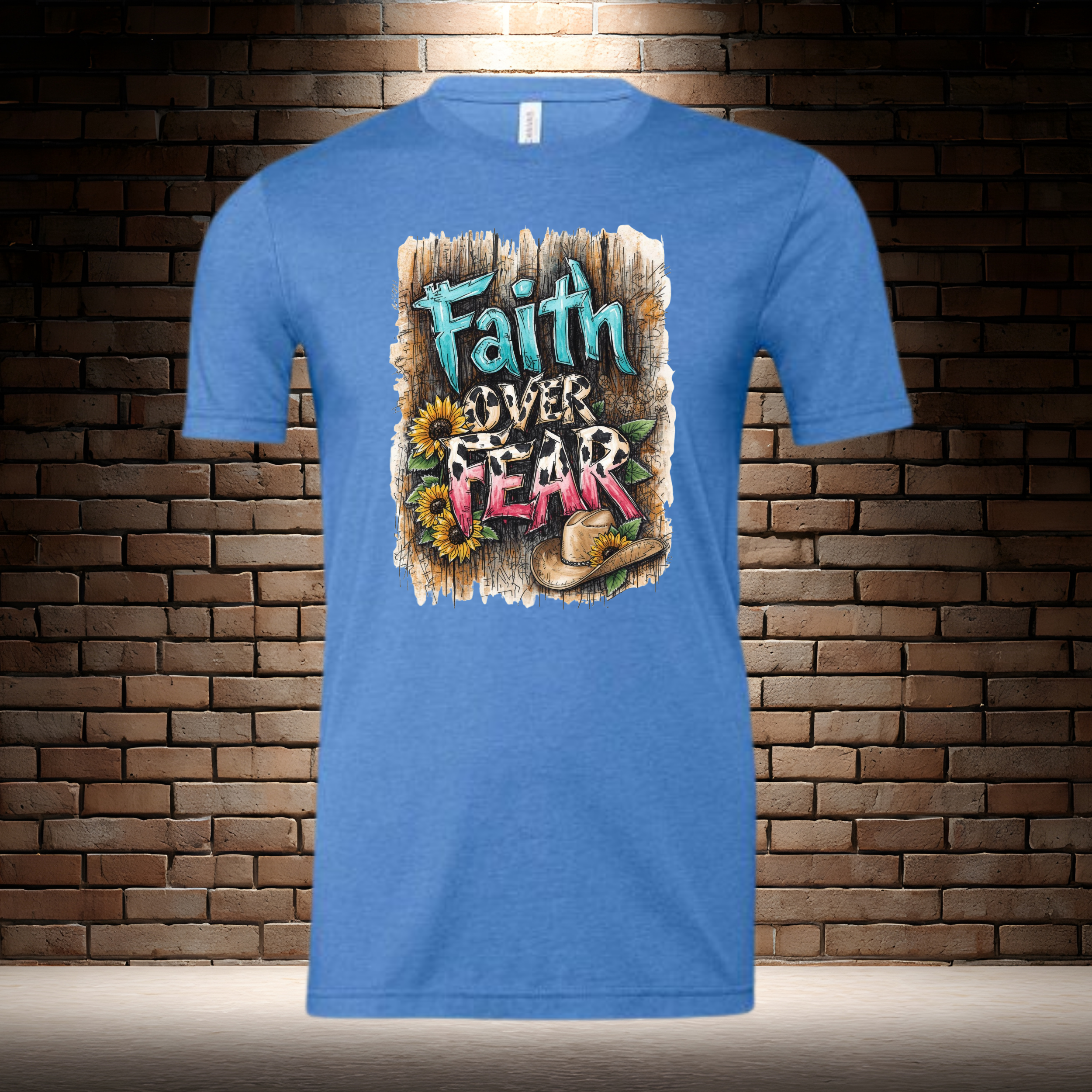 Faith Over Fear - Barn Wood Background