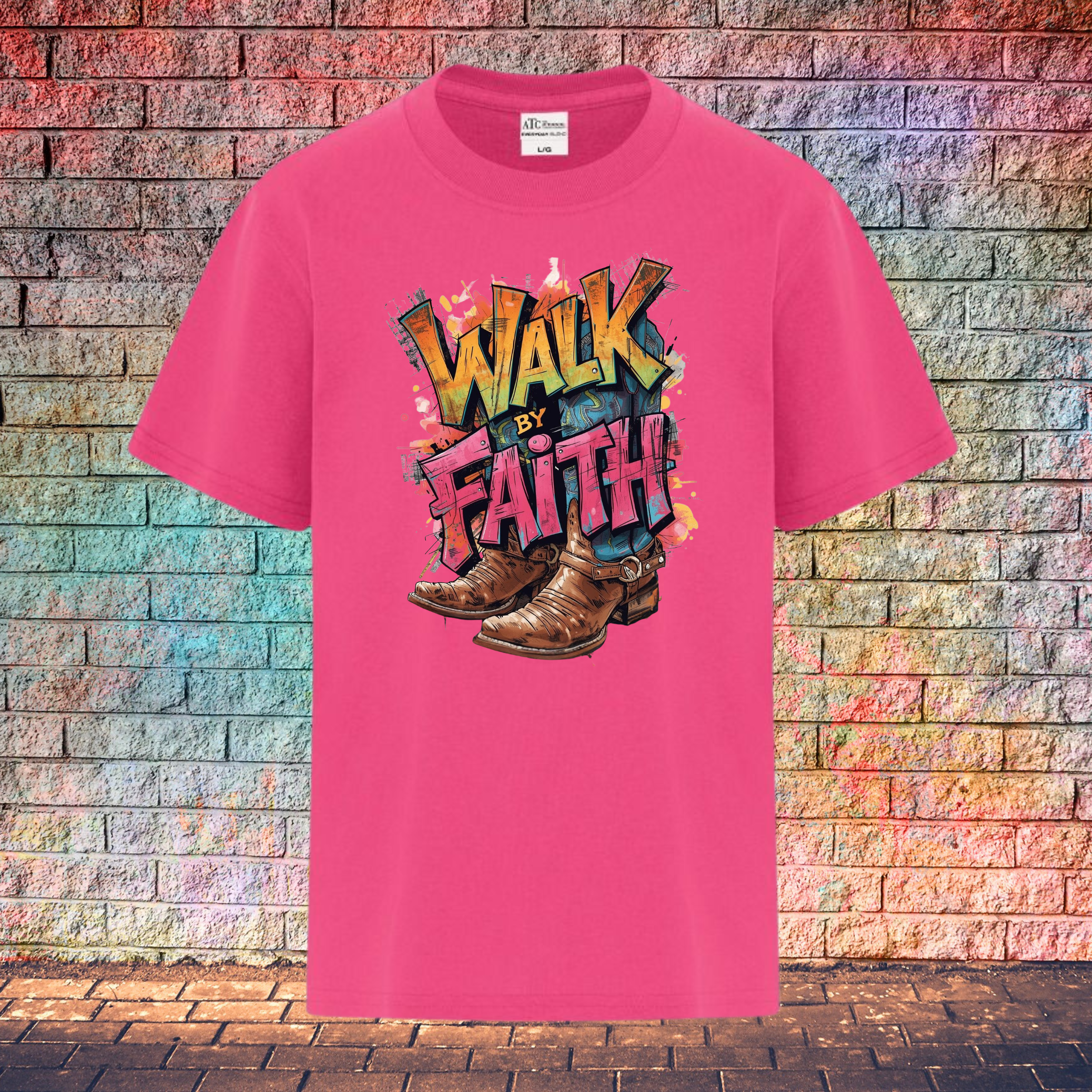 Walk By Faith / 2 Boots - Youth T-Shirt