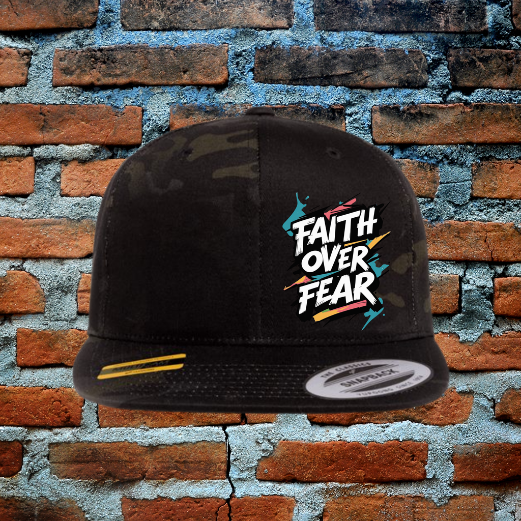 Faith Over Fear - Snapback Flat Brim Hat